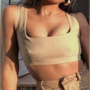 ASOS Designs Mansy Suit Squoval Crop Top Size 12